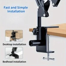 Suporte de Tablet de Aço Carbono de 90cm com Rotação de 360° - Ideal para Compatibilidade com iPad, Telefone Celular e Tablet para Uso em Mesa ou Cama, Suporte de Tablet para Cama | Suporte de Tablet Moderno | Suporte de Braço Ajustável, Suporte para Tablet Compatível com iPhone, Telefone Android, Presente para Aniversário, Família, Amigos, Suporte de Telefone, Acessórios de Telefone