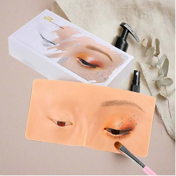 Realistic Human Head Model, Faux Leather Material, Suitable For Makeup Practice, Eyebrow Tattooing, Eyelash And Eye Makeup, Helps Improve Skills And Appearance,Makeup,Cheap,Room Decor,Vanity,Travel,Bedroom,Makeup Accessories