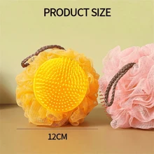 1 件二合一双面身体刷和沐浴丝瓜络海绵，温和呵护肌肤，用于按摩和去角质（款式和颜色随机），包，收纳袋，收纳盒，发夹 - 彩色 - 查看 9