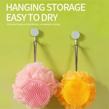 1 件二合一双面身体刷和沐浴丝瓜络海绵，温和呵护肌肤，用于按摩和去角质（款式和颜色随机），包，收纳袋，收纳盒，发夹 - 彩色 - 查看 5