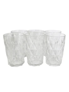 Kit Game Set With 12 Praticasa Diamond Glass Cups 370ml - 白色 - 查看 3
