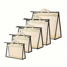 1 Fashionable Transparent Dust-Proof Storage Bag Set, Wardrobe Hanging Organizer, Space-Saving Sealed Storage Solution For Home And School Dormitories, Dust-Proof Bag, Wardrobe Storage Hanging Bag, Bag Storage Bag Magic Tool, Moisture-Proof Bag, Luxury Storage Bag, Transparent Anti-Mold Wardrobe Leather Bag Hanging Bag