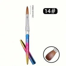 1 pieza Pincel profesional de uñas acrílicas RINO - 100% Kolinsky, tallado de precisión y extensión, libre de formaldehído para manicuras DIY y de salón, kit de manicura, quitaesmalte de uñas - Multicolor - Ver 3