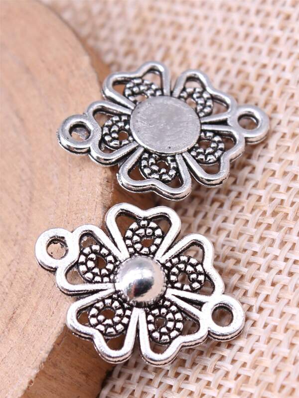 12pcs/Bag 20x10mm Flower Connector Charms Pendant For DIY Jewelry Making DIY Earring, Necklace, Bracelet, Keychain Making