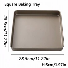 1 khay nướng bằng thép cacbon chống dính, có sẵn hình chữ nhật/vuông, sâu/nông, nhiều kích cỡ khác nhau. Thích hợp để nướng bánh quy, bánh mì, bánh ngọt - Vàng - Xem 13