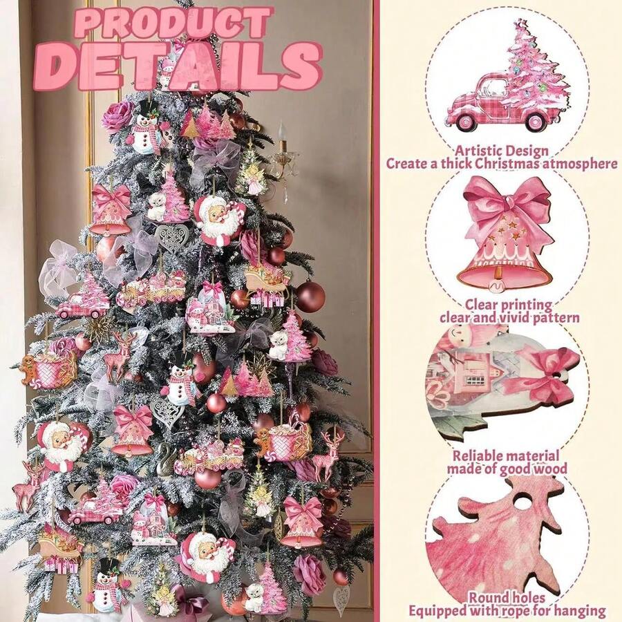 Vintage Christmas OrnamentsPink Christmas Decoration Vintage Style