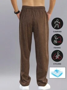 Quần nỉ nhung kẻ nam phong cách bạn trai Quần thể thao thường ngày - Cà phê nâu - Xem 2