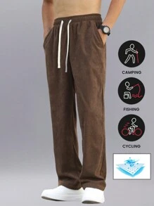 Quần nỉ nhung kẻ nam phong cách bạn trai Quần thể thao thường ngày - Cà phê nâu - Xem 3