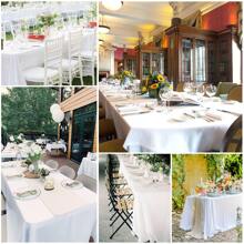 REWOMC 6 Pack Polyester Tablecloths, 90 X 132 Inch Polyester Table Cloth For 6 Foot Rectangle Tables, Stain And Wrinkle Resistant Washable Fabric Table Cover For Wedding Banquet Restaurant Party Multiple Colors,Weddings Graduation Season Outdoor Events Entertain Guests - 白色 - 查看 7