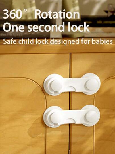 5pcs Baby Proofing Drawer Locks, Cabinet Door Locks For Refrigerator, Locks, Round Corner Guards, Anti-Fall