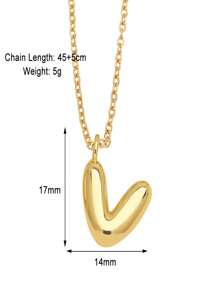 Bubble Letter Stainless Steel Necklace Gold For Women - 18K Gold-Plated Initial Necklace, Delicate Letter Gold Necklace, Layered Gold Necklace, Stylish Initial Necklace Jewelry