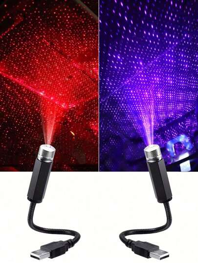 1 st USB-stämningslampa med LED-lampa, justerbar inomhusdekorationslampa, taklampa, stjärnhimmelsprojektion för inomhusbruk