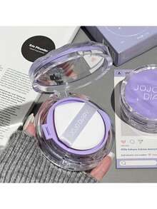 Kem nền Air Cushion tím/xanh lá cây cô lập, kiểm soát dầu lâu trôi, thu nhỏ lỗ chân lông, chống thấm nước, che phủ hoàn hảo, trang điểm tự nhiên màu nude - 01màu tím oải hương - Xem 3