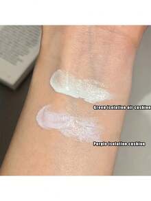 Kem nền Air Cushion tím/xanh lá cây cô lập, kiểm soát dầu lâu trôi, thu nhỏ lỗ chân lông, chống thấm nước, che phủ hoàn hảo, trang điểm tự nhiên màu nude - 01màu tím oải hương - Xem 5