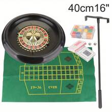 40cm 16" Roulette Wheel Set Game Including Felt, Chips, Cards & Rake UK,Casino,Poker Chips,Roulette - Variant1 - View 3