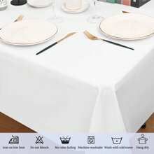 REWOMC 6 Pack Polyester Tablecloths, 60 X 126 Inch Polyester Table Cloth For 8 Foot Rectangle Tables, Stain And Wrinkle Resistant Washable Fabric Table Cover For Wedding Banquet Restaurant Party Multiple Colors,Weddings Graduation Season Outdoor Events Entertain Guests - trắng - Xem 7