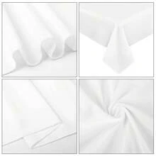 REWOMC 6 Pack Polyester Tablecloths, 60 X 126 Inch Polyester Table Cloth For 8 Foot Rectangle Tables, Stain And Wrinkle Resistant Washable Fabric Table Cover For Wedding Banquet Restaurant Party Multiple Colors,Weddings Graduation Season Outdoor Events Entertain Guests - trắng - Xem 8