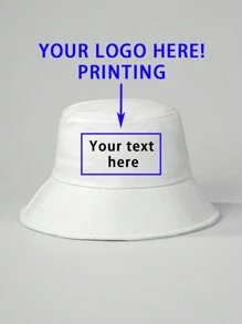 1pc Customized Printed Text Kids Bucket Hat, Adjustable Sun Protection Casual Beach Hat Suitable For Spring Autumn Travelback To School Winter Gift Ideas Boy Girl Valentine's Day