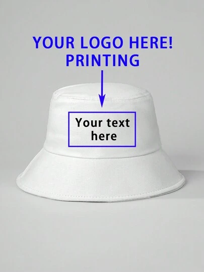 1pc Customized Printed Text Kids Bucket Hat, Adjustable Sun Protection Casual Beach Hat Suitable For Spring Autumn Travelback To School Winter Gift Ideas Boy Girl Valentine's Day