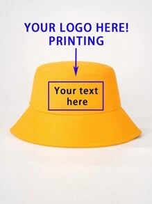 1pc Customized Printed Text Kids Bucket Hat, Adjustable Sun Protection Casual Beach Hat Suitable For Spring Autumn Travelback To School Winter Gift Ideas Boy Girl Valentine's Day