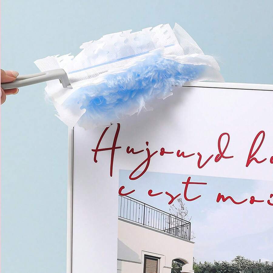 1pc Static Electricity Duster With Replaceable Refill, Soft Fiber Absorbing Dust Brush, Suitable For Cleaning Appliances, Walls, Crevices, Bookshelves - Non-Shedding, Non-Dusting - Multicolor - View 1