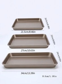 1 khay nướng bằng thép cacbon chống dính, có sẵn hình chữ nhật/vuông, sâu/nông, nhiều kích cỡ khác nhau. Thích hợp để nướng bánh quy, bánh mì, bánh ngọt - Vàng - Xem 17