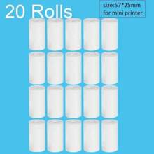 Mini Printer Paper, 57 X 25 Mm Non-Adhesive Printable Paper Rolls Thermal Paper Rolls For Pocket Thermal Receipt Thermal Printer And Most Mini Instant Camera Refill For Journal/DIY Scrapbook/Travel/Notes/Lists/Label/Memo Back To School