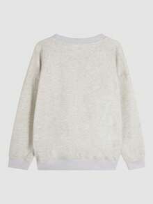 女式宽松字母印花圆领长袖运动衫