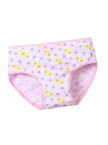 12 件套韩国少女可爱花卉和胡萝卜印花舒适幼儿三角裤和短裤 - 粉色 - 查看 4