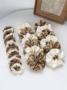 24件/套 黑色、灰色和深色调大号和小号发圈，柔软舒适的普通款弹力发圈，多功能成人发圈，休闲百搭，可作马尾辫发饰。