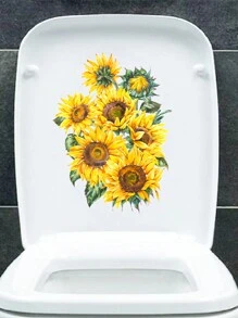 1 件向日葵防水马桶贴、浴室墙壁装饰贴、贴纸、墙贴花、乙烯基贴花用于家居装饰、春季装饰品让您的家焕然一新、拉玛装饰贴纸礼物生日毕业 - 彩色 - 查看 10