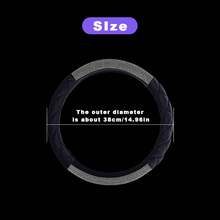 Phụ kiện bọc vô lăng xe ô tô bằng đá Rhinestone sang trọng mới, Phụ kiện thời trang mùa đông không thể thiếu cho phụ nữ - Một cỡ - Xem 5