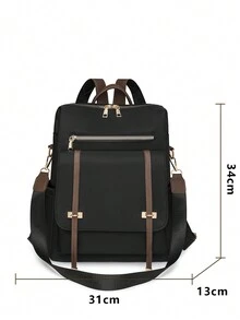 Fashionable Casual High-End Unisex Large Capacity Backpack For Commuting, Travel, School, Daily Use - Black - View 2