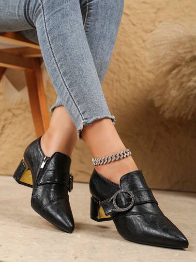 Sapatos de salto alto estilo Vamp profundo, novo estilo chinês vintage floral jacquard elegante bico fino salto alto, salto grosso bico fino zíper bombas