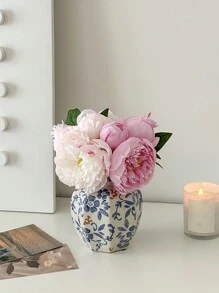 1 件青花瓷花瓶，陶瓷水培花瓶，家居装饰桌面配件，摄影道具，客厅插花，餐桌装饰，室内设计 Rama 装饰 Rama - 彩色 - 查看 4