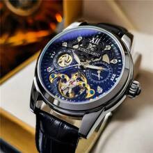 FENSIR Brand New Automatic Mechanical Watch With Moon Phase, Luminous, Waterproof, Leather Strap, Luxury Men's Watch