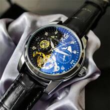 FENSIR Brand New Automatic Mechanical Watch With Moon Phase, Luminous, Waterproof, Leather Strap, Luxury Men's Watch