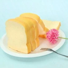 1pc Squishy Bread Shaped Slow Rising Stress Relief Toy, Gag Gift (Toast Style)