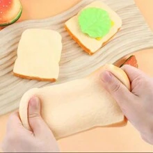 1pc Squishy Bread Shaped Slow Rising Stress Relief Toy, Gag Gift (Toast Style)