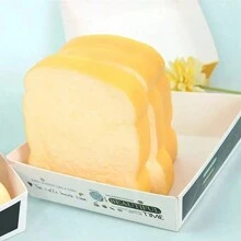1pc Squishy Bread Shaped Slow Rising Stress Relief Toy, Gag Gift (Toast Style)