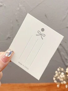 50/100/200个发夹包装卡，随机字母和蝴蝶结装饰 - 白色 - 查看 8