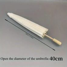 1pc, Vintage White Paper Umbrella For - Perfect For Parties, And Photography - DIY Painting Supplies And Party Decor Halloween - Umbrella - View 14