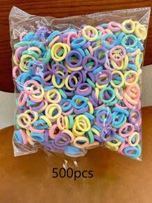 100pcs Solid Hair Tie - Black - View 3