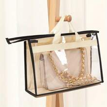 1 Fashionable Transparent Dust-Proof Storage Bag Set, Wardrobe Hanging Organizer, Space-Saving Sealed Storage Solution For Home And School Dormitories, Dust-Proof Bag, Wardrobe Storage Hanging Bag, Bag Storage Bag Magic Tool, Moisture-Proof Bag, Luxury Storage Bag, Transparent Anti-Mold Wardrobe Leather Bag Hanging Bag