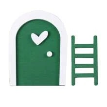 1pc Outdoor Cute Love  Door Courtyard Micro Landscape Layout Mini Ladder Decoration Wooden Crafts Garden Fairy Tale Small Door Ornaments - Multicolor - View 14