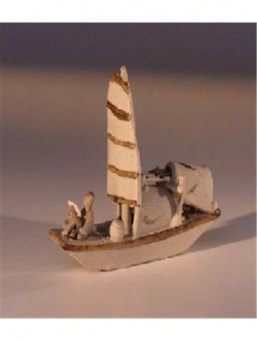 Bonsai Boy E2048 Man On Sampan Boat - Unglazed Figurine - Multicolor - View 1