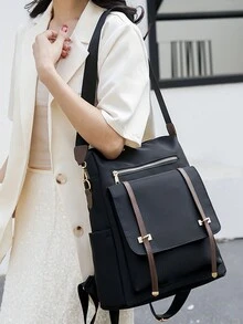 Fashionable Casual High-End Unisex Large Capacity Backpack For Commuting, Travel, School, Daily Use - Black - View 3