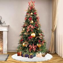 1 件圣诞树裙，纯白色布艺靠垫，新年圣诞树装饰，圣诞装饰，圣诞装饰，房间装饰，家居装饰，卧室装饰（仅干洗） - 白色 - 查看 2