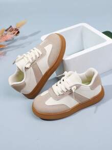 1 双男女通用儿童软底防滑圆头低帮休闲时尚运动鞋 - 淺灰色 - 查看 2