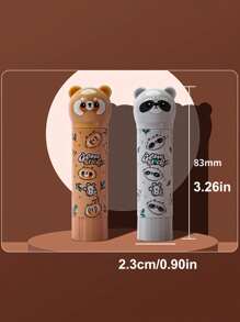 1 pieza (8g) Barra de pegamento sólido de PVA con diseño de mapache de dibujos animados para pegar papel, sobres, recibos, tarjetas, exámenes, notas, diario DIY, papelería escolar y de oficina